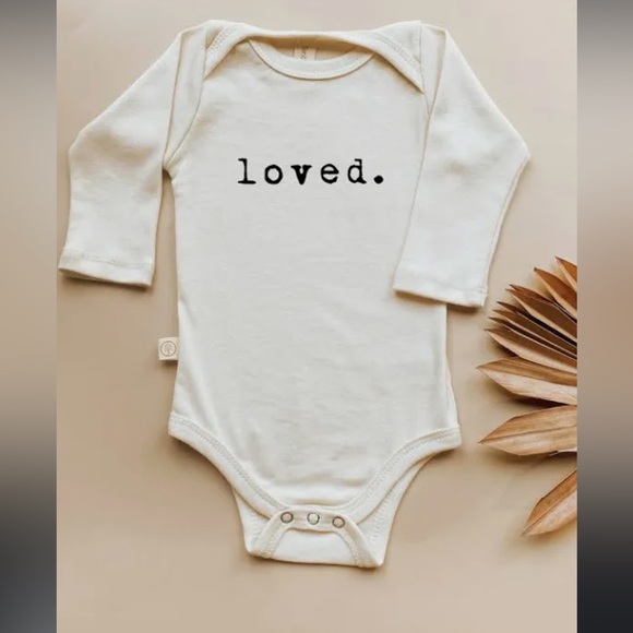 tenth and pine Other - NWT Organic “LOVED” long sleeve organic cotton onsie sz 3-6m
